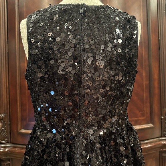Children’s place Girl’s black sequin bubbled a line dress size 10 - Picture 4 of 5
